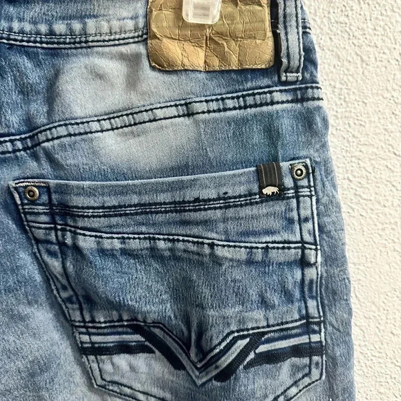 Buffalo David Bitton Jeans Mens 36x30 Blue Ash-X Skinny Stretch Denim Distressed - Picture 8 of 9